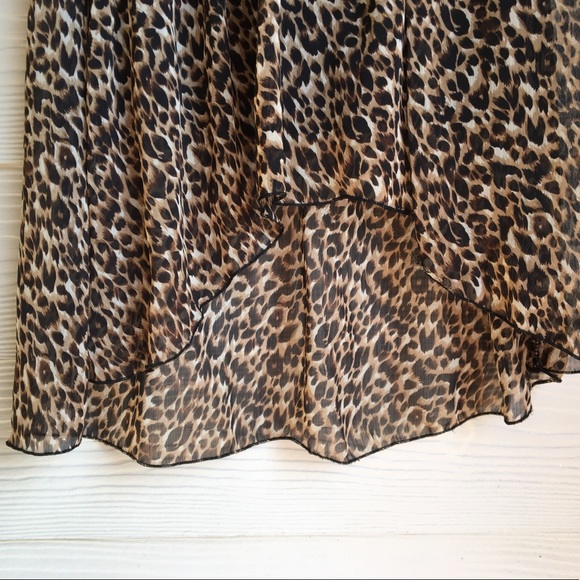 Animal printed chiffon high low skirt - Picture 4 of 6